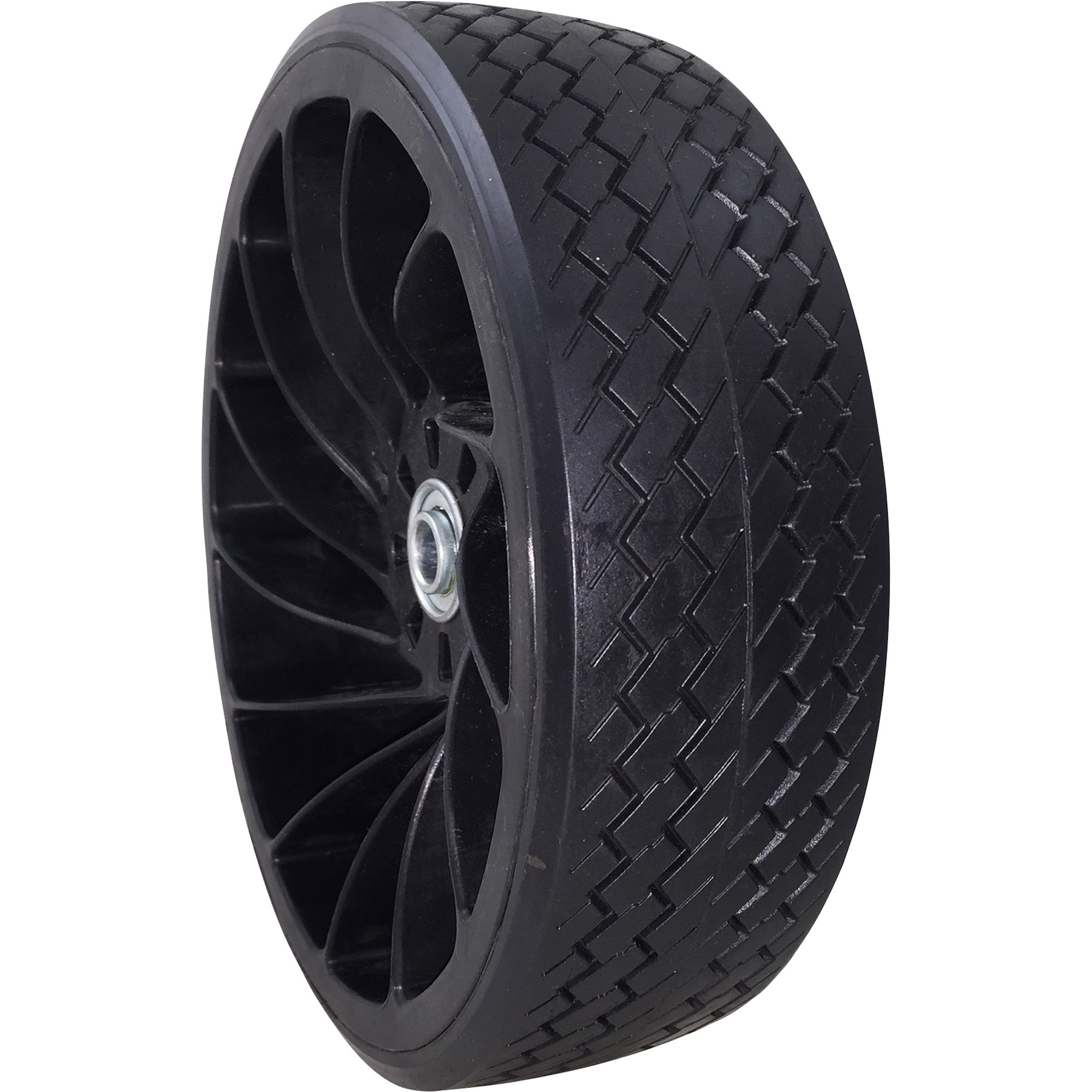 Marathon Tires Flat-Free Plastic Flex Wheel with Rubber Tread, 5/8in. Bore, 4.10/3.50-4in.